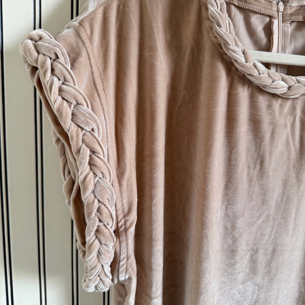 Entro Blush Velvet Braided Trim Top - Size L - Picture 4 of 13